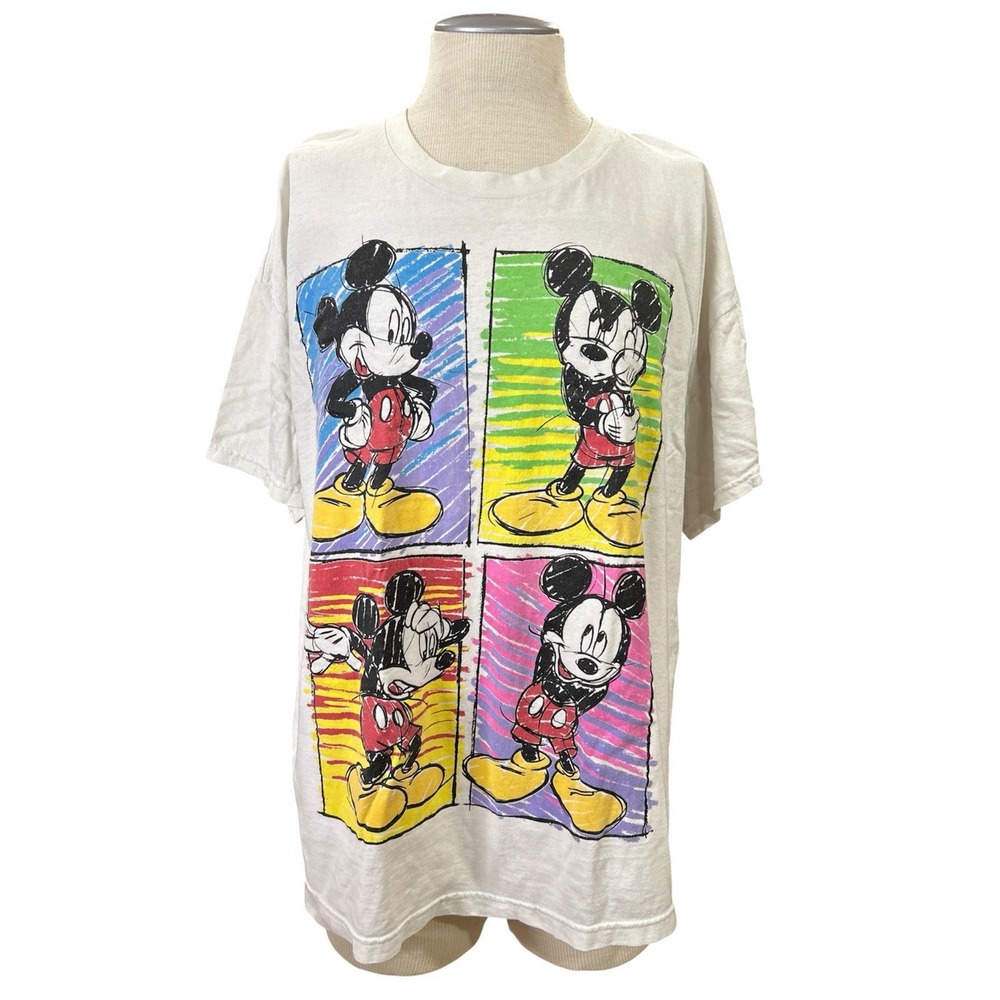 Mickey Unlimited Land N Sea Mens T-shirt White Pop Art Mickey 3XL Big & Tall